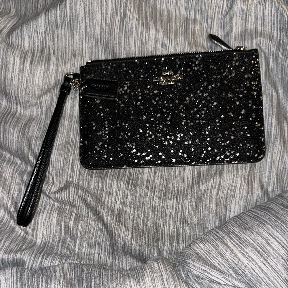 Coach Black Sparkle Clutch Wristlet